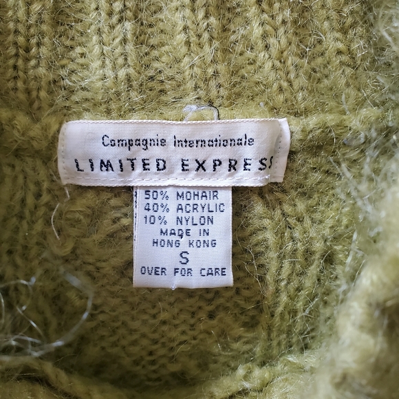 Vintage mohair Limited Express apple green sweater small - Picture 5 of 7